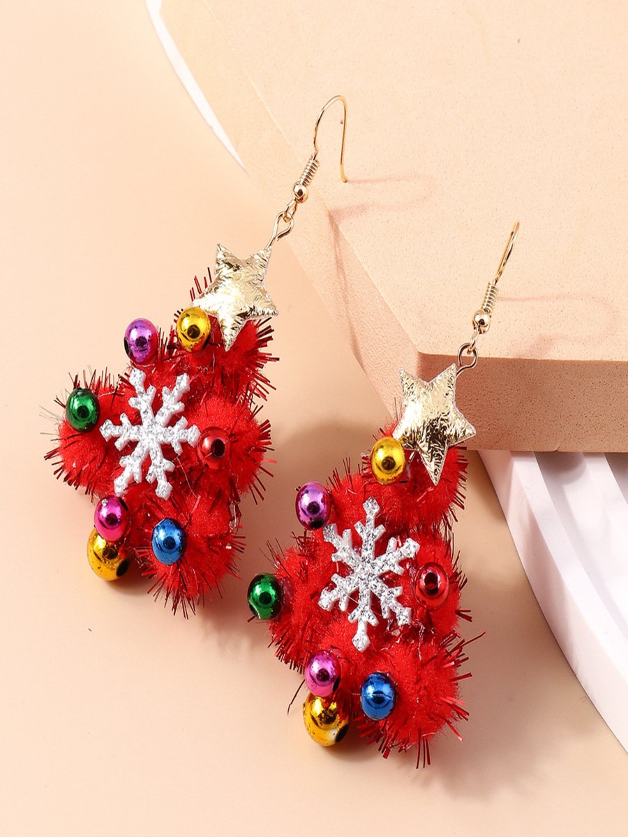 Boucles d'oreilles Femme Rétro Toutes Les Saisons Motif d'Étoile Métal Faire la navette Métal Noël Pendre