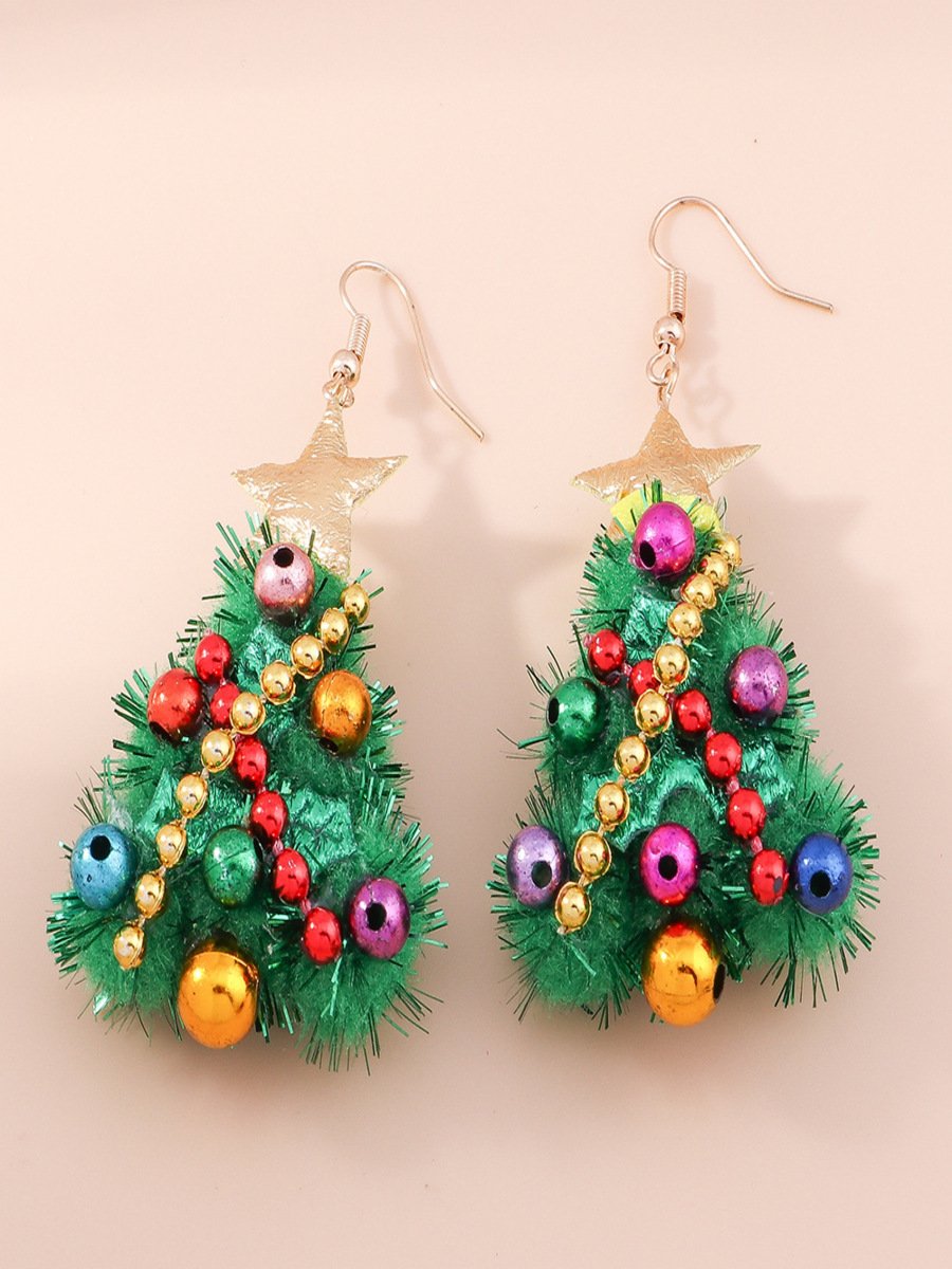 Boucles d'oreilles Femme Rétro Toutes Les Saisons Motif d'Étoile Métal Faire la navette Métal Noël Pendre