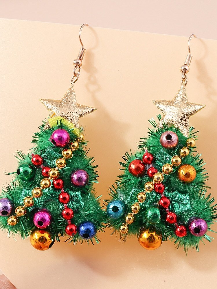 Boucles d'oreilles Femme Rétro Toutes Les Saisons Motif d'Étoile Métal Faire la navette Métal Noël Pendre