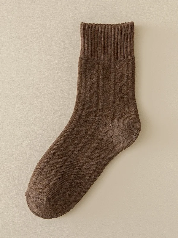 Chaussettes Femmes Simple Plain Toutes Les Saisons Coton Joint Fendu Absorber l'Humidité et Évacuer la Sueur Domestique Standard Régulier