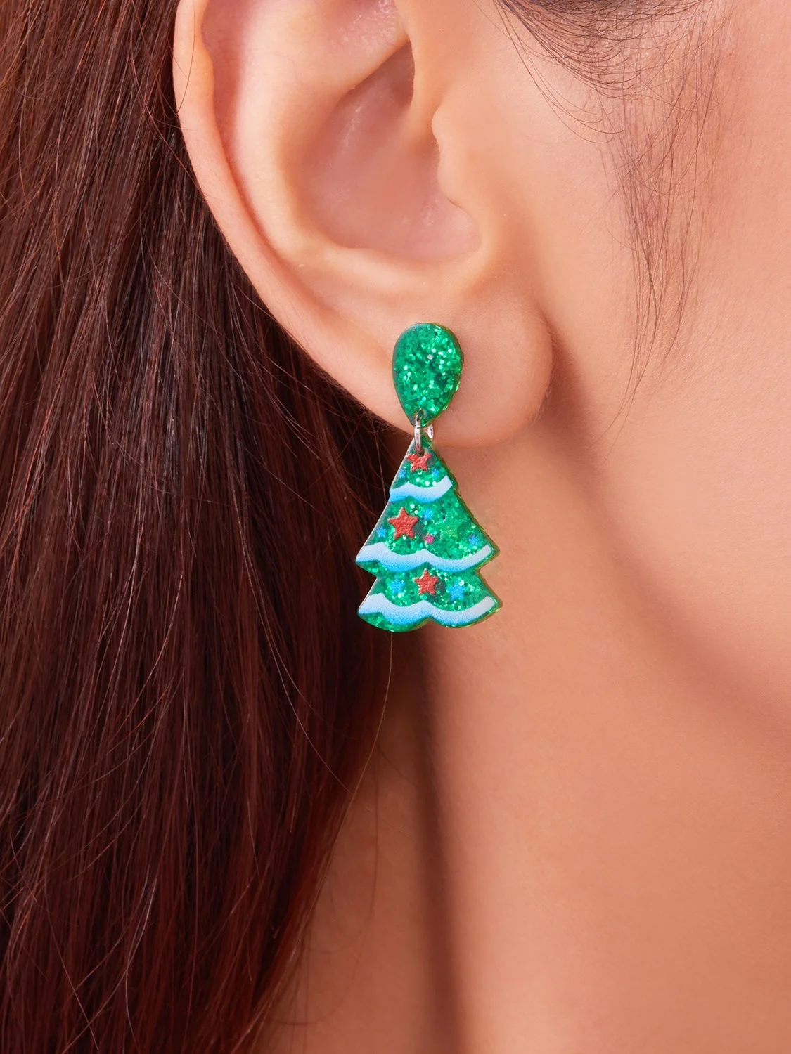 Boucles d'Oreilles Rue Toutes Les Saisons Motif d'Étoile Métal Faire la navette Métal Noël Pendre pour Femmes