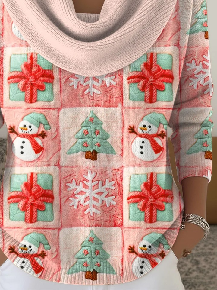Pulls Femmes Simple Hiver Noël Polyester Vacances Noël Manches Longues Droit Élasticité moyenne