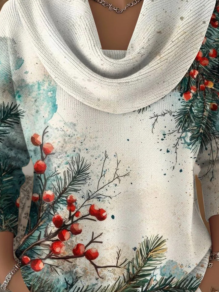 Pulls Femmes Décontracté Hiver Noël Polyester Poids lourd Vacances Noël Manches Longues Élasticité moyenne
