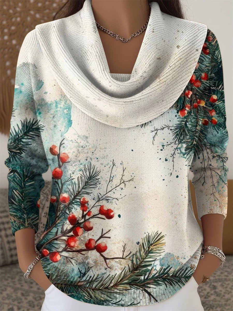 Pulls Femmes Décontracté Hiver Noël Polyester Poids lourd Vacances Noël Manches Longues Élasticité moyenne