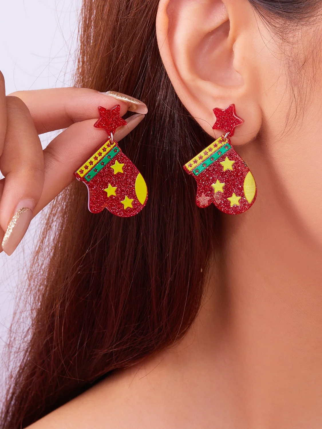 Boucles d'Oreilles Rue Toutes Les Saisons Motif d'Étoile Métal Faire la navette Métal Noël Pendre pour Femmes