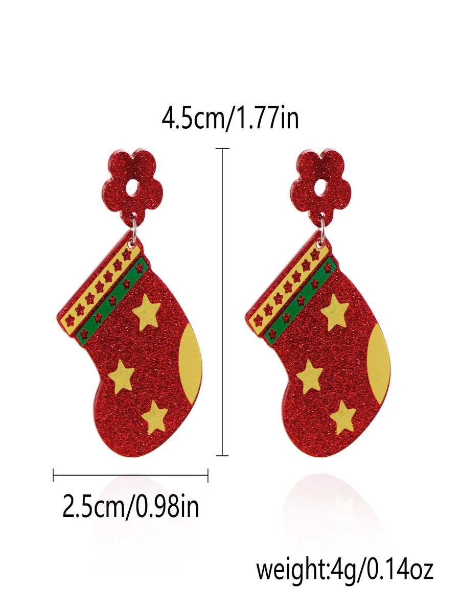 Boucles d'Oreilles Rue Toutes Les Saisons Motif d'Étoile Métal Faire la navette Métal Noël Pendre pour Femmes