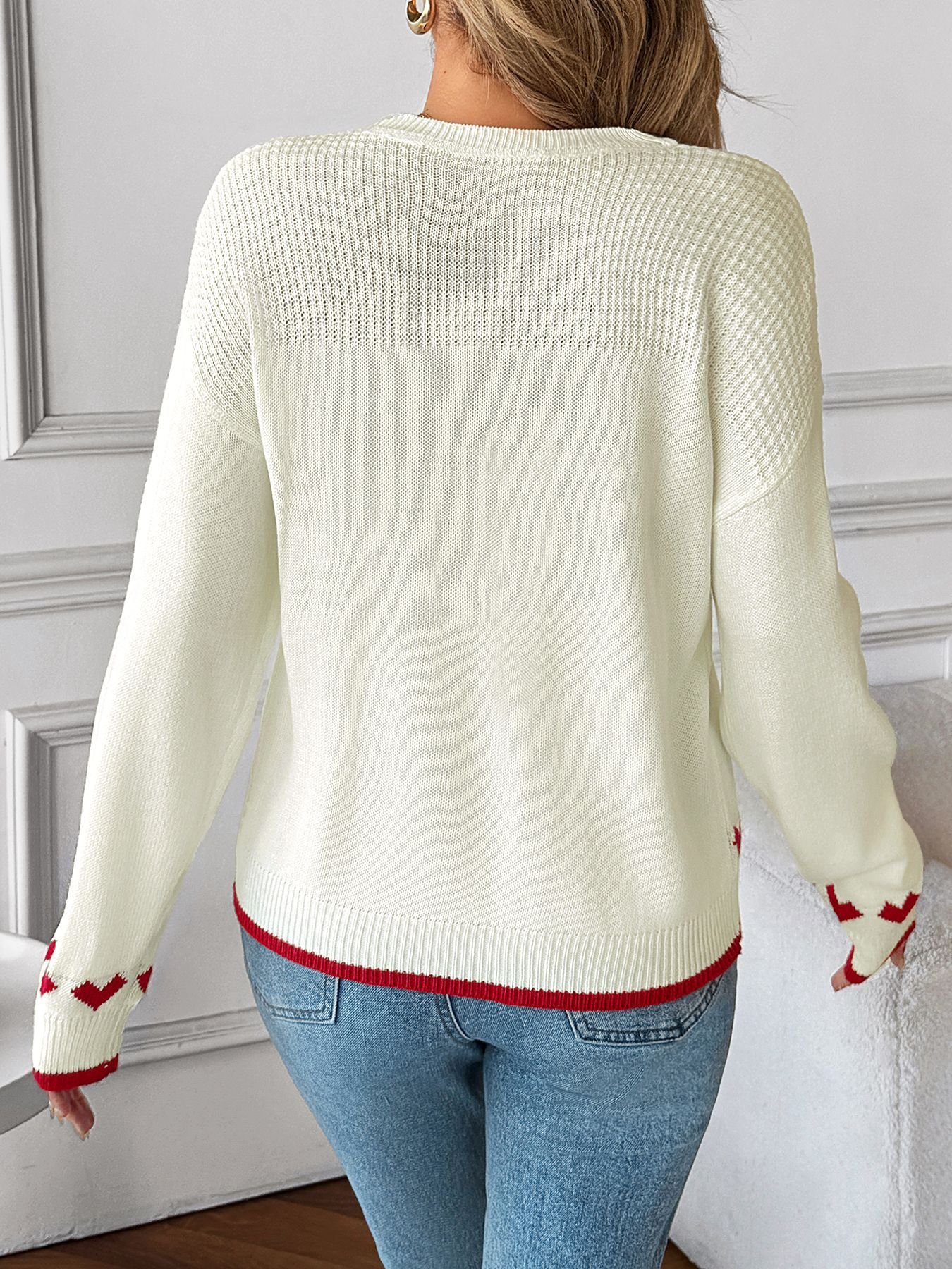 Pulls Décontracté Plain Printemps / Automne Micro-élasticité Quotidien Manches Longues Col Rond Régulier Trapèze pour Femmes