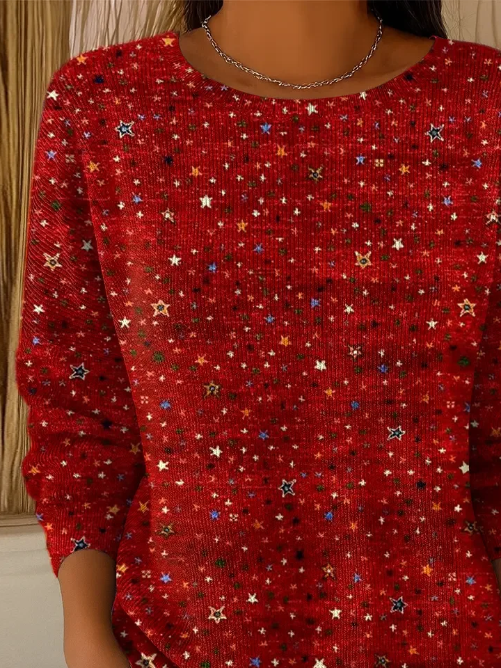 Pulls Décontracté Printemps / Automne Noël Quotidien Manches Longues Col Rond Droit Régulier Élasticité moyenne pour Femmes