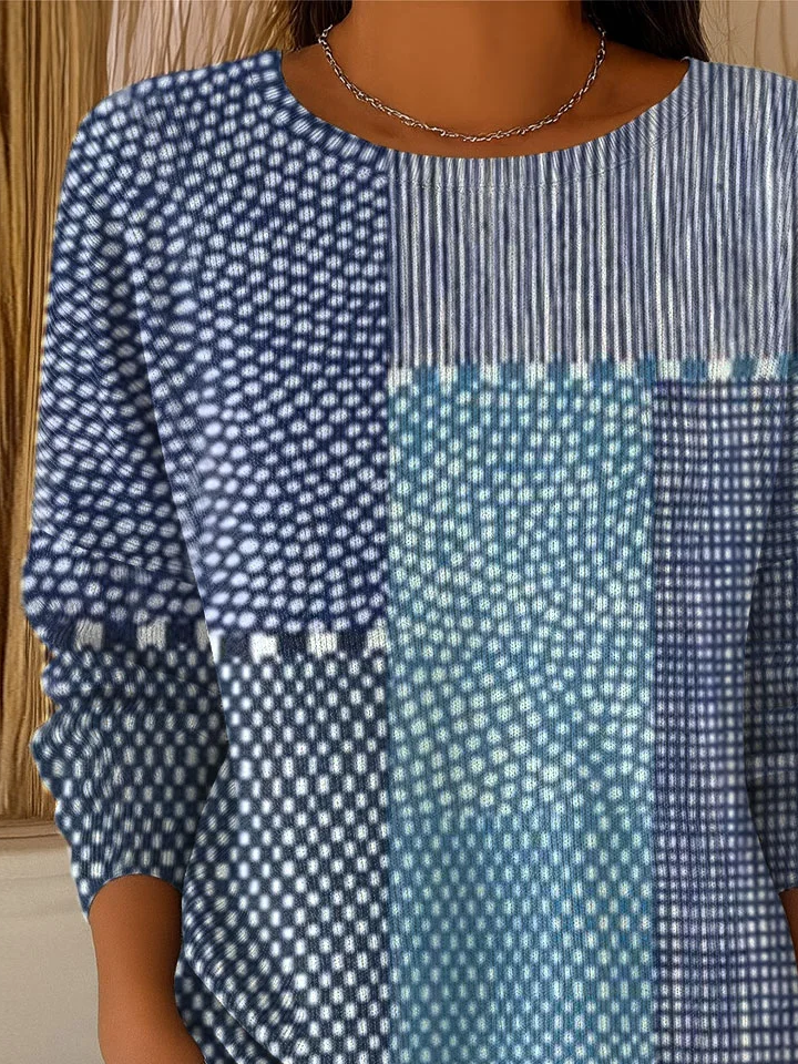 Pulls Simple Abstrait Printemps / Automne Domestique Coupe Régulière Manches Longues Col Rond Régulier Élasticité moyenne pour Femmes