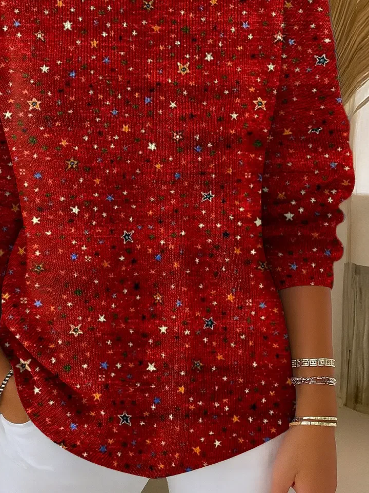 Pulls Décontracté Printemps / Automne Noël Quotidien Manches Longues Col Rond Droit Régulier Élasticité moyenne pour Femmes