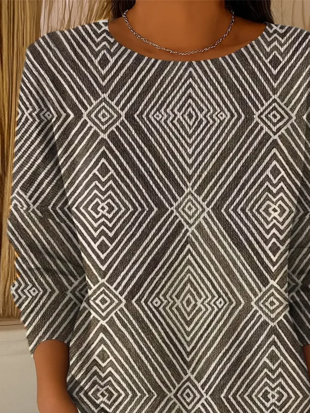 Pulls Femmes Décontracté Abstrait Printemps / Automne Domestique Manches Longues Col Rond Régulier Régulier Élasticité moyenne