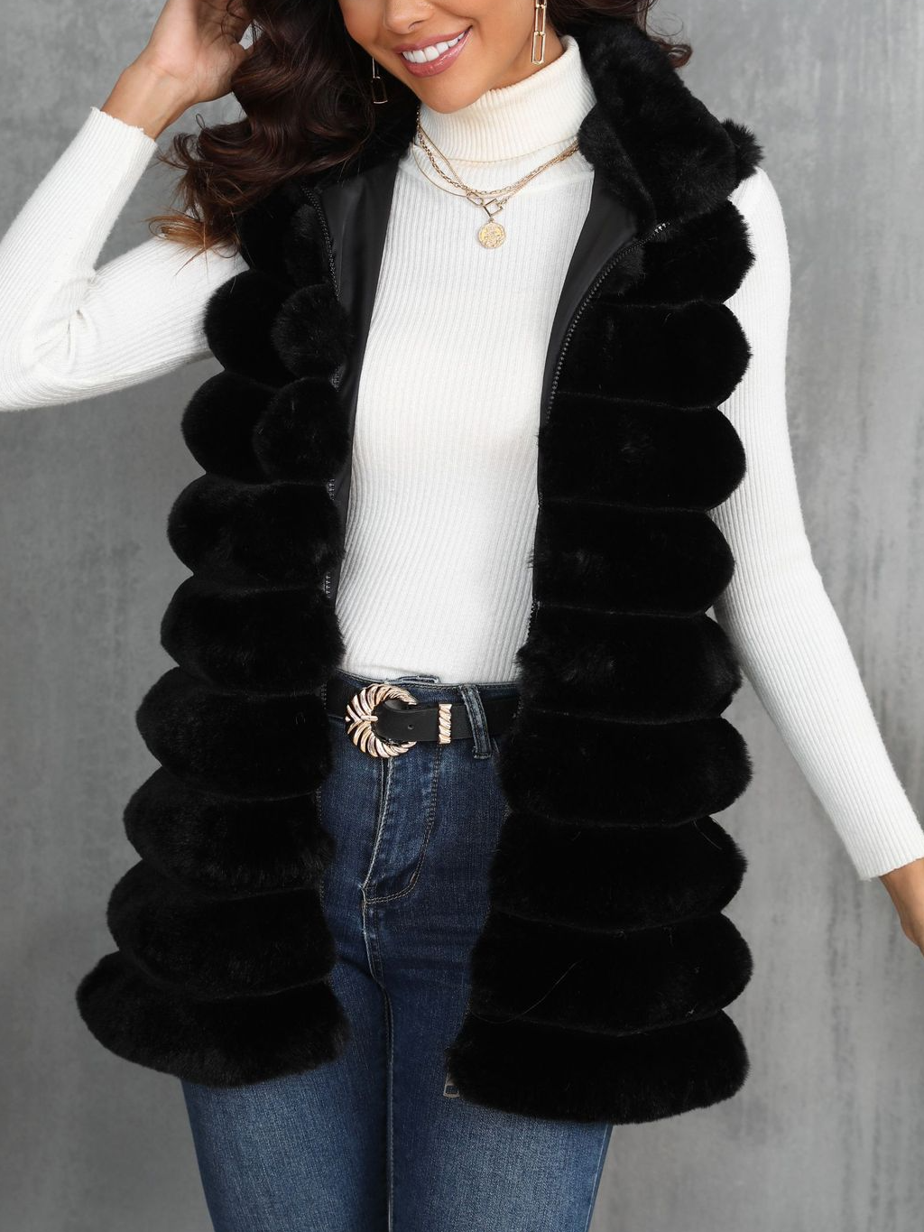 Sans Manches Épaissi Plain Gilet pour Femmes