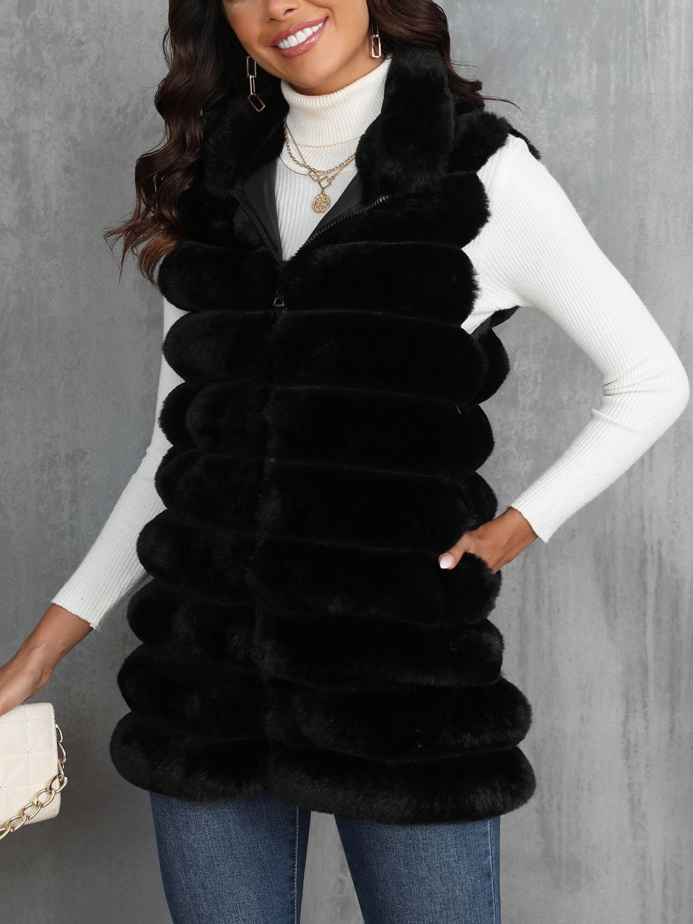 Sans Manches Épaissi Plain Gilet pour Femmes