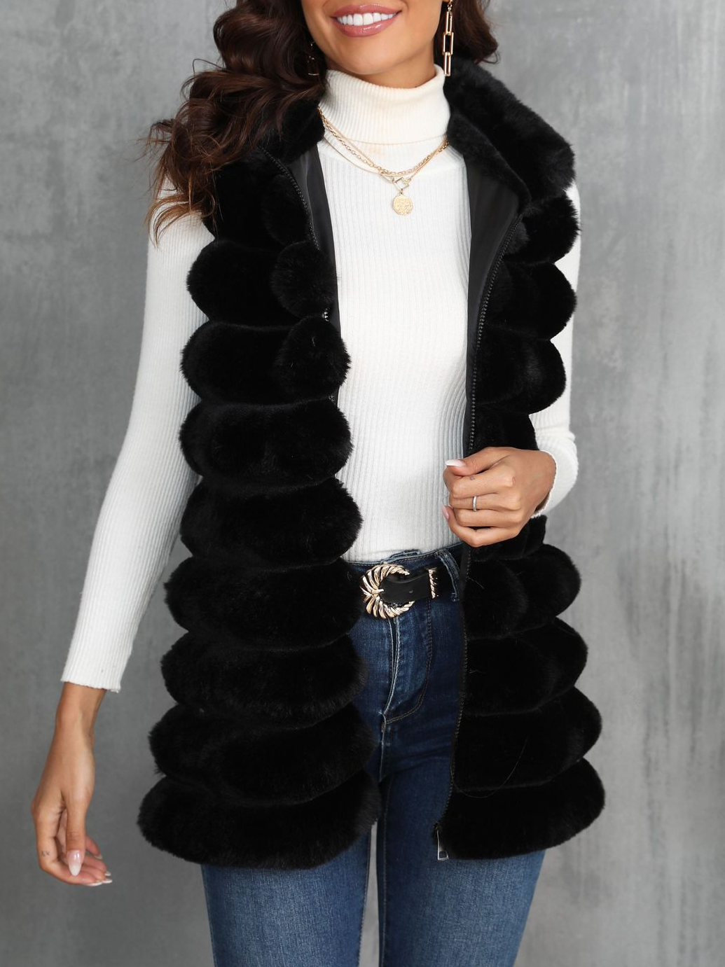 Sans Manches Épaissi Plain Gilet pour Femmes