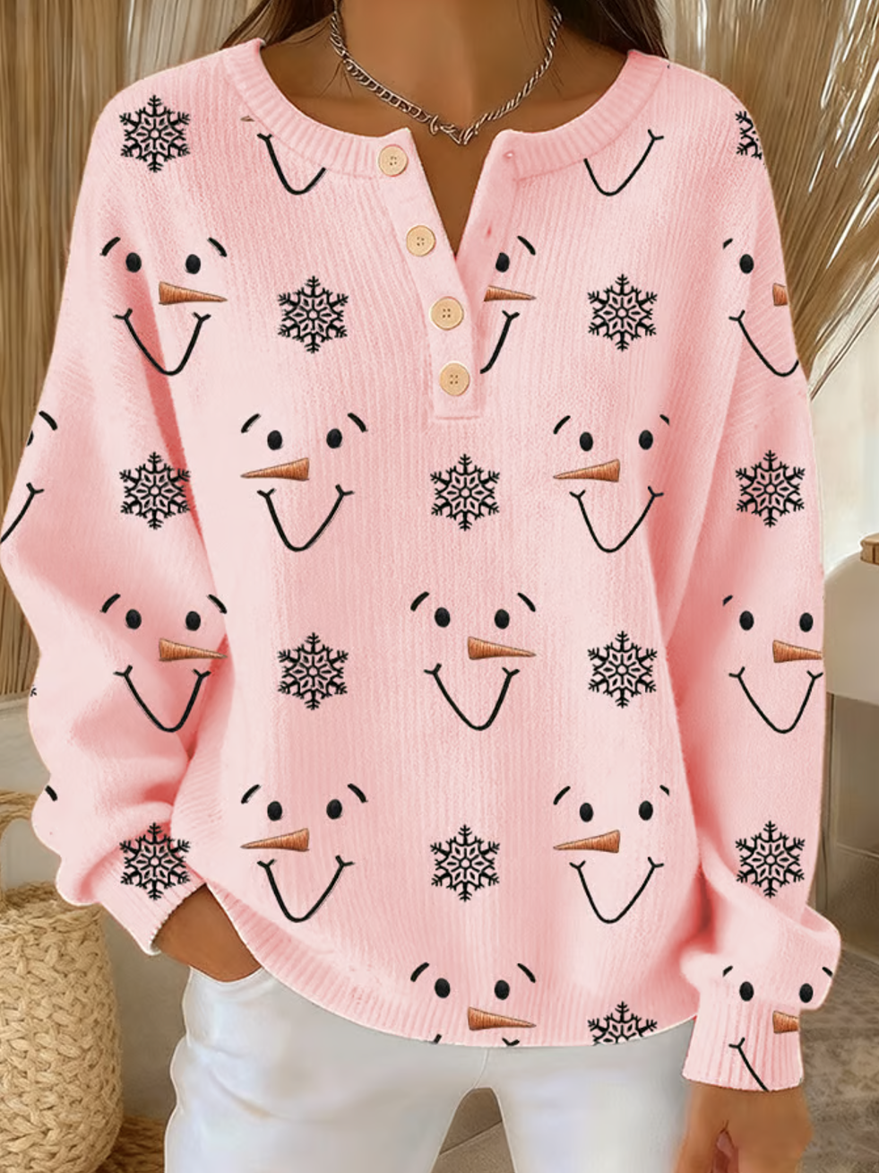 Pulls Décontracté Printemps / Automne Noël Polyester Micro-élasticité Fête Ample Noël Régulier pour Femmes