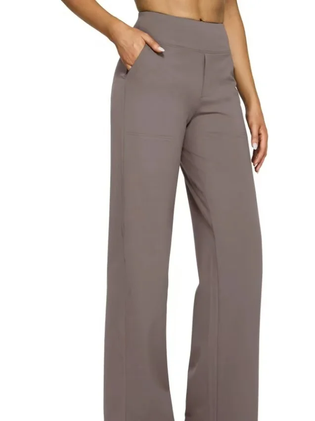 Pantalons Simple Plain Printemps / Automne Polyester Quotidien Ample Pantalon droit Long Droit pour Femmes