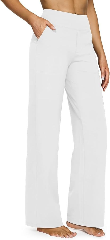 Pantalons Simple Plain Printemps / Automne Polyester Quotidien Ample Pantalon droit Long Droit pour Femmes