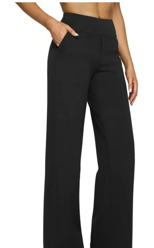 Pantalons Simple Plain Printemps / Automne Polyester Quotidien Ample Pantalon droit Long Droit pour Femmes