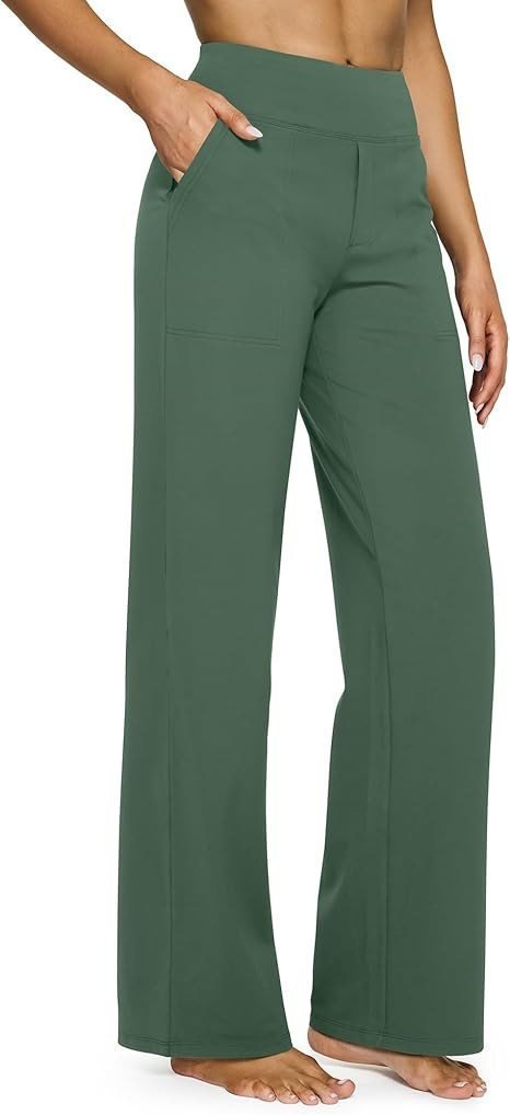 Pantalons Simple Plain Printemps / Automne Polyester Quotidien Ample Pantalon droit Long Droit pour Femmes