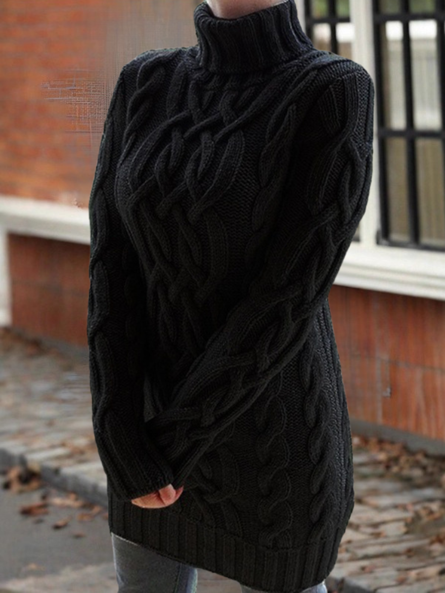 Pulls Femmes Plain Hiver Dame Romance Acrylique Poids lourd Micro-élasticité Régulier Trapèze Faux Col