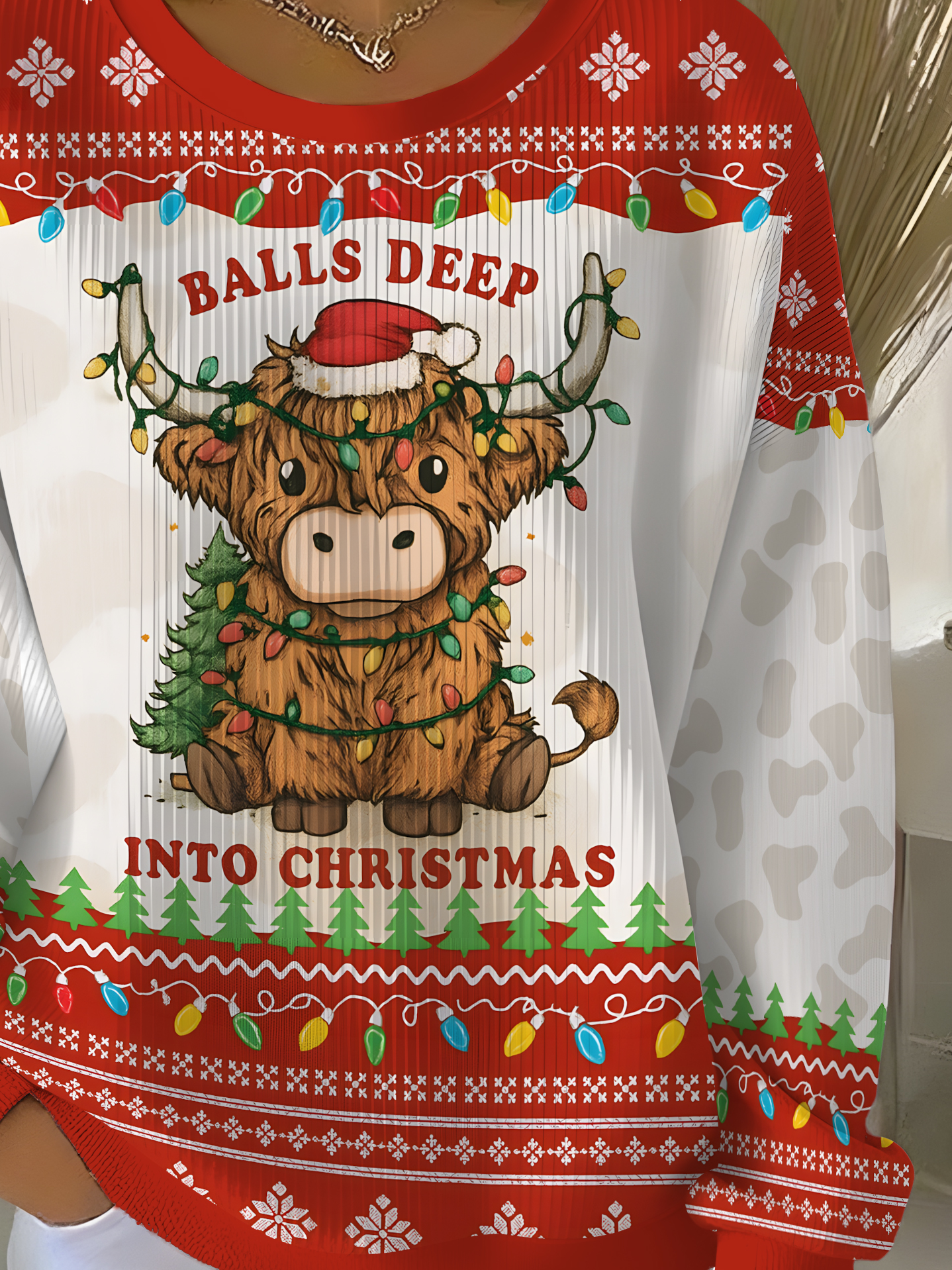 Sweat-shirts Femmes Décontracté Printemps / Automne Noël Coton Quotidien Ample Manches Longues Col Rond Régulier