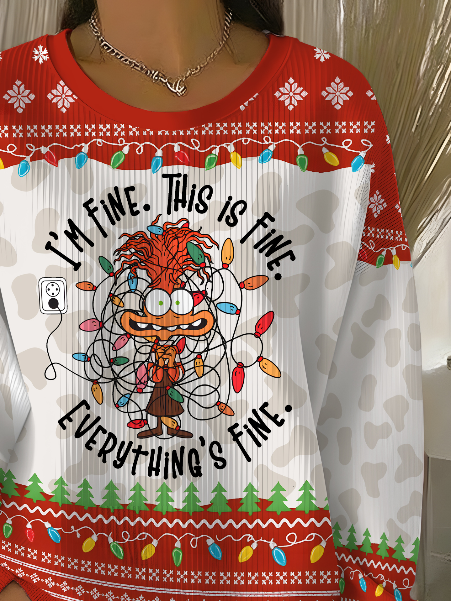 Sweat-shirts Femmes Décontracté Printemps / Automne Noël Coton Ample Manches Longues Régulier Droit Régulier