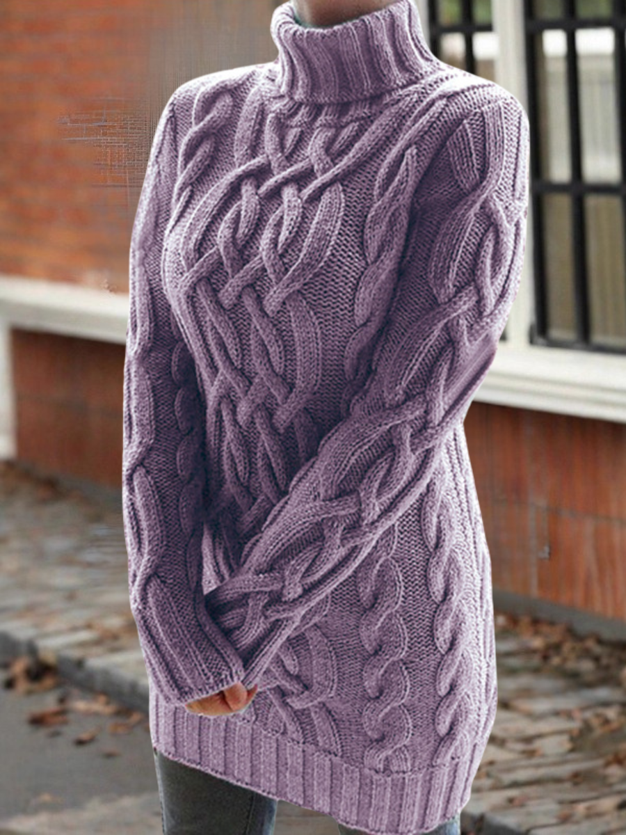 Pulls Femmes Plain Hiver Dame Romance Acrylique Poids lourd Micro-élasticité Régulier Trapèze Faux Col