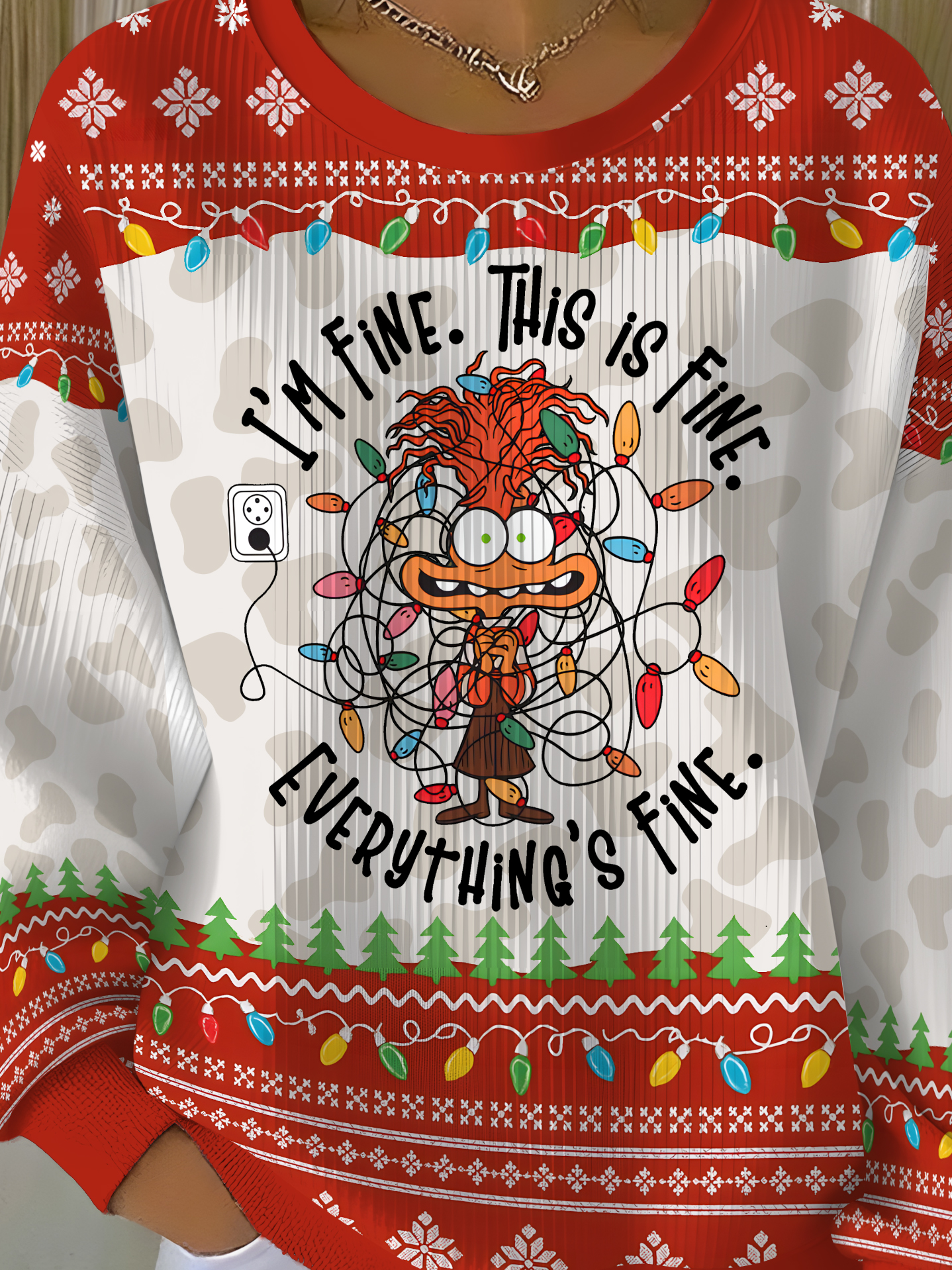 Sweat-shirts Femmes Décontracté Printemps / Automne Noël Coton Ample Manches Longues Régulier Droit Régulier