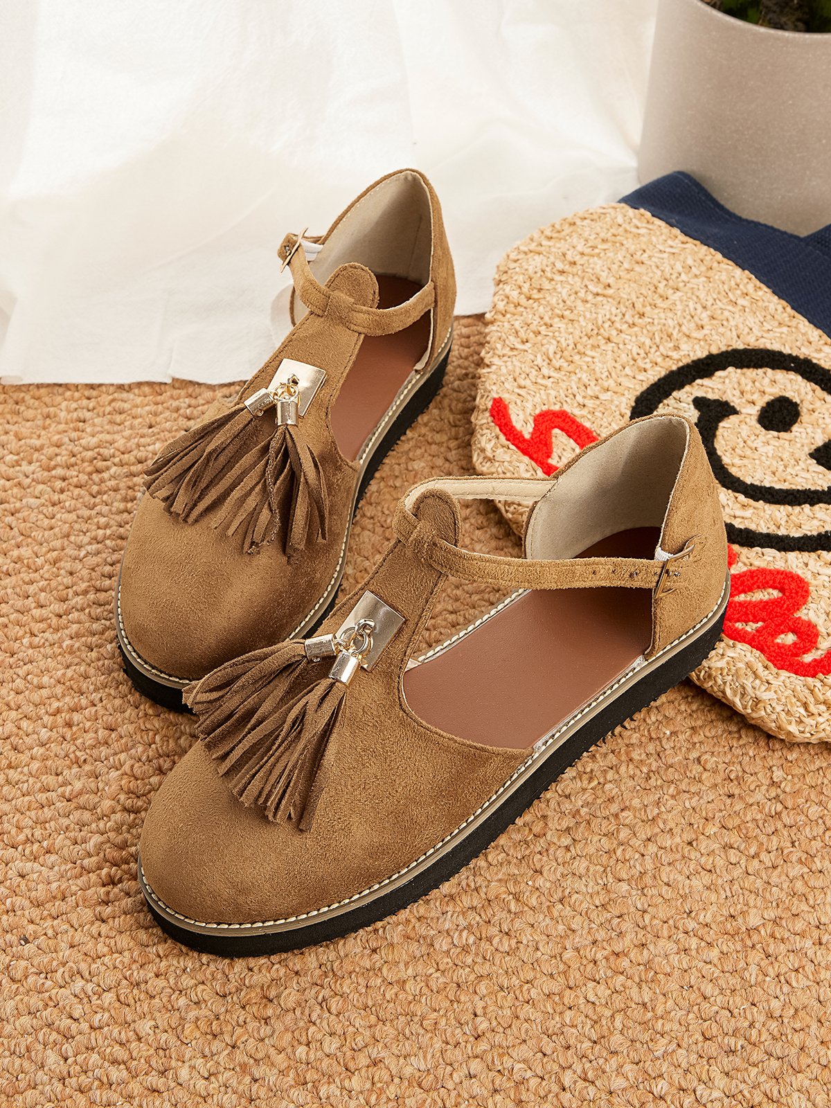 Femmes Or Boucle Frange Mary Jane Chaussure