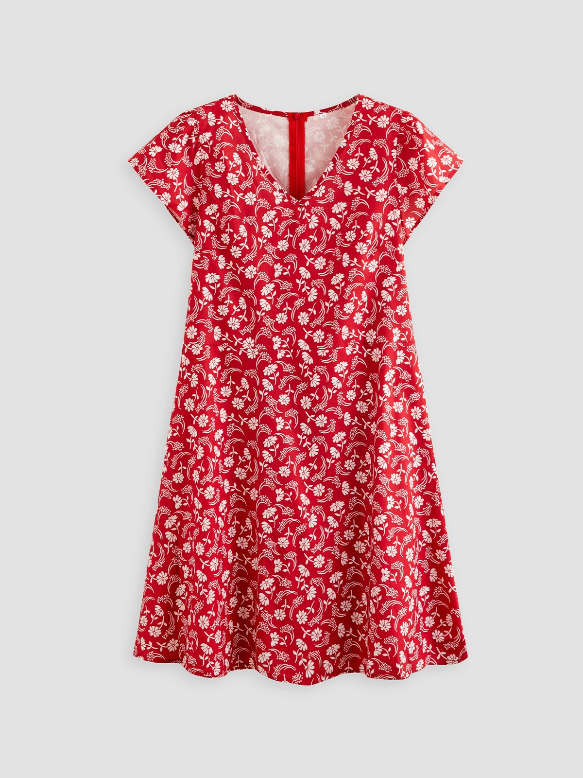 Robe D'été Femme Vetement Hippie Chic Florale Mince à Manches Courtes