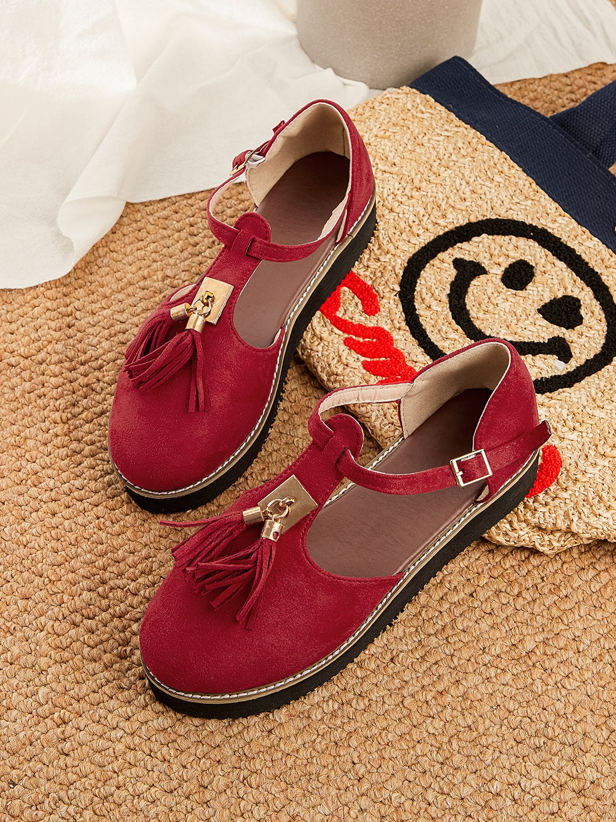 Femmes Or Boucle Frange Mary Jane Chaussure