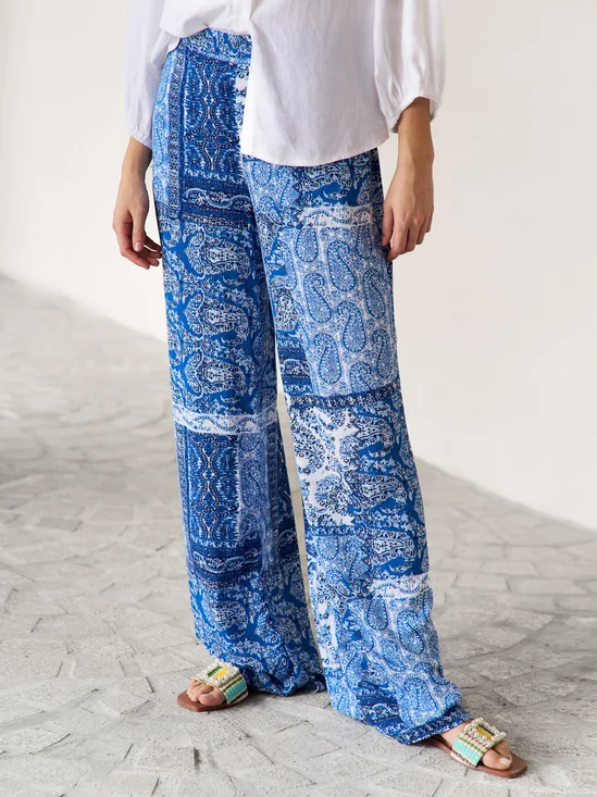 Pantalons Vacances Ethnique Printemps / Automne Polyester Naturel Quotidien Ample Long Non pour Femmes