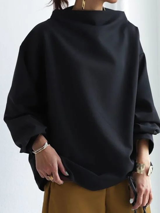 Top de Grande Taille Rétro Plain Personnalisé Décontracté à Manches 3/4