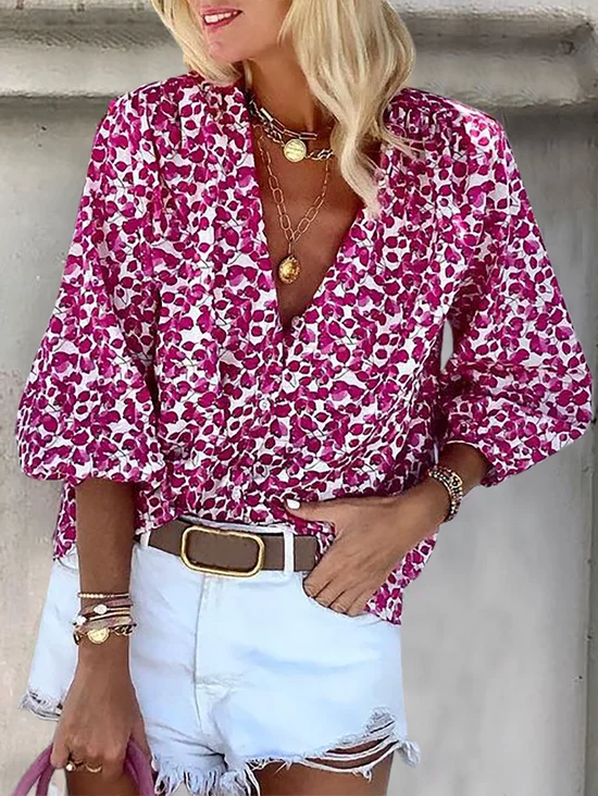 de Grande Taille Imprimé Blouse