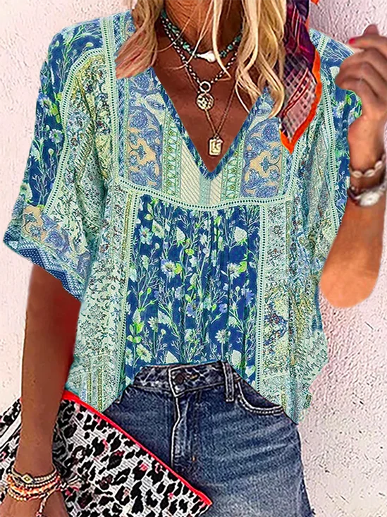 Tops de Grande Taille Boho Décontractés