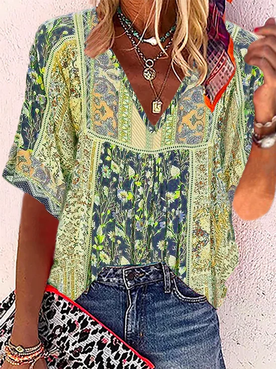 Tops de Grande Taille Boho Décontractés