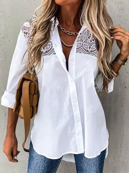 Blouse Femmes Décontracté Plain Automne Polyester Quotidien Ample Chaud liste Manches Longues Régulier