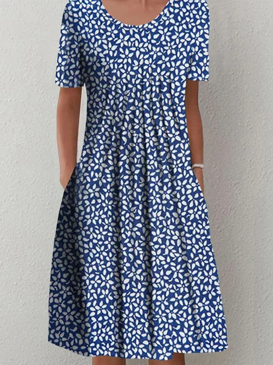 Robes Femmes Décontracté Disty Floral Été Quotidien Ample Court Manches Courtes Trapèze FF