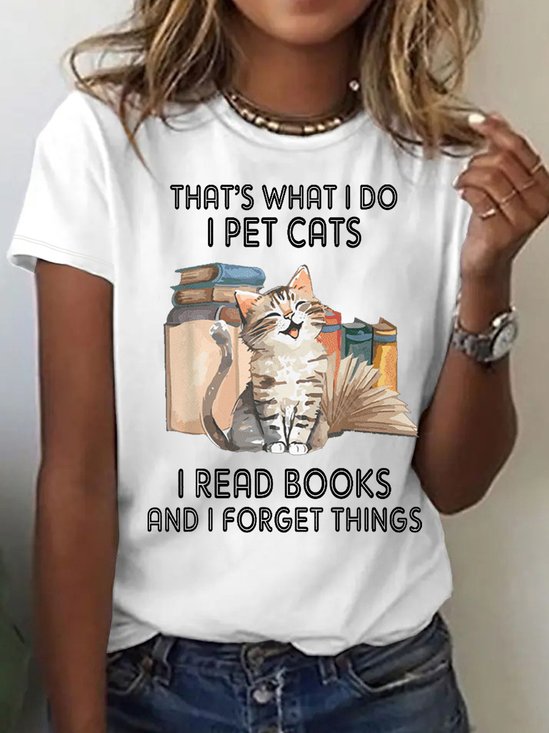 T-shirts Décontracté Été Lettres de texte Coton Quotidien Coupe Régulière Manches Courtes Régulier Régulier pour Femmes