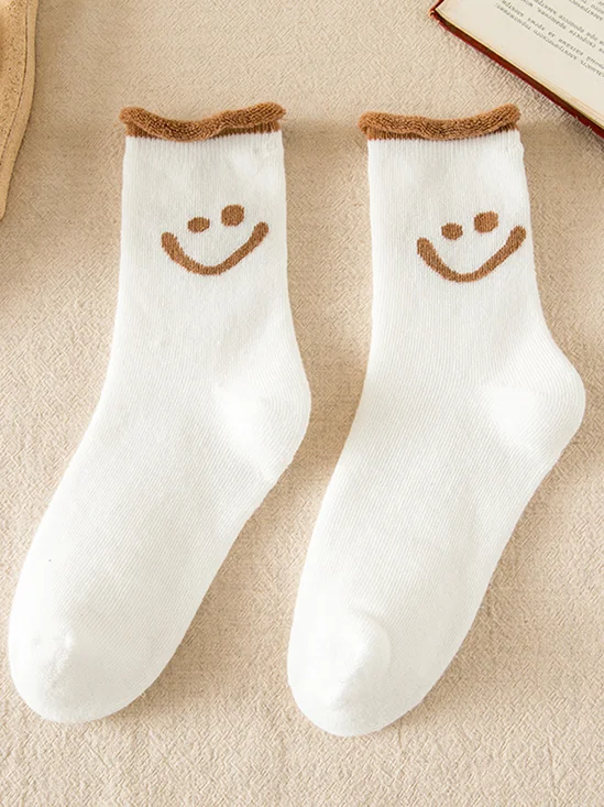 Chaussettes Décontracté Plain Toutes Les Saisons Coton Poids lourd Absorber l'Humidité et Évacuer la Sueur Quotidien Chaussettes sur le mollet pour Femmes