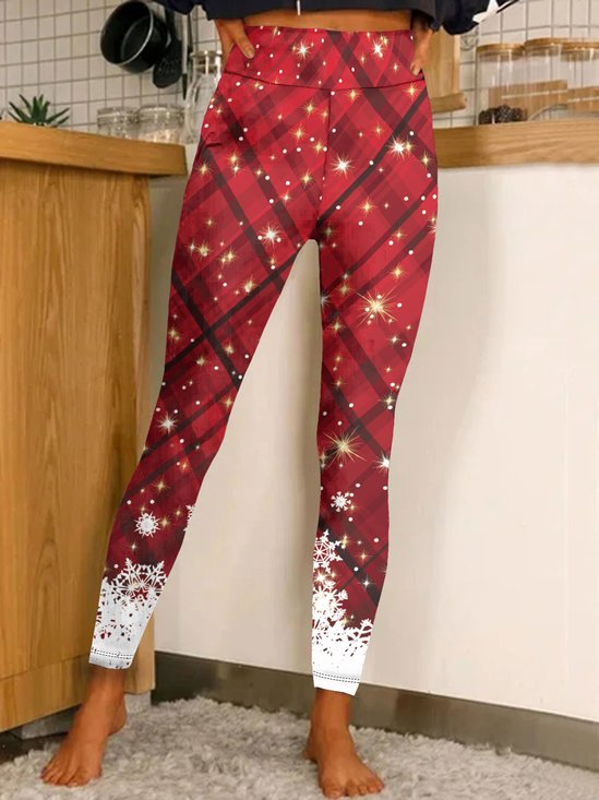 Pantalons De Yoga Décontracté Toutes Les Saisons Noël Polyester Naturel Quotidien Noël Pantalon à la cheville Pantalon coupe slim pour Femmes