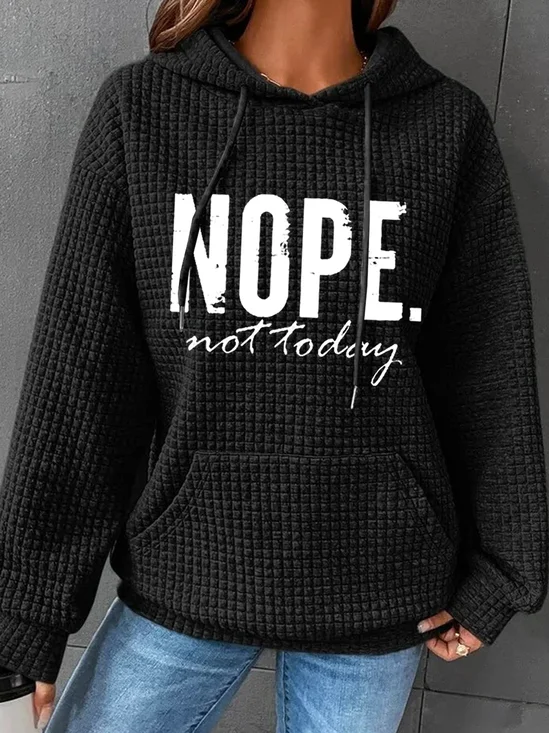à Capuche Simple Printemps / Automne Lettres de texte Sweat-shirt à Capuche Poids lourd Aucune élasticité Manches Longues en Mélangé de Coton Régulier pour Femmes