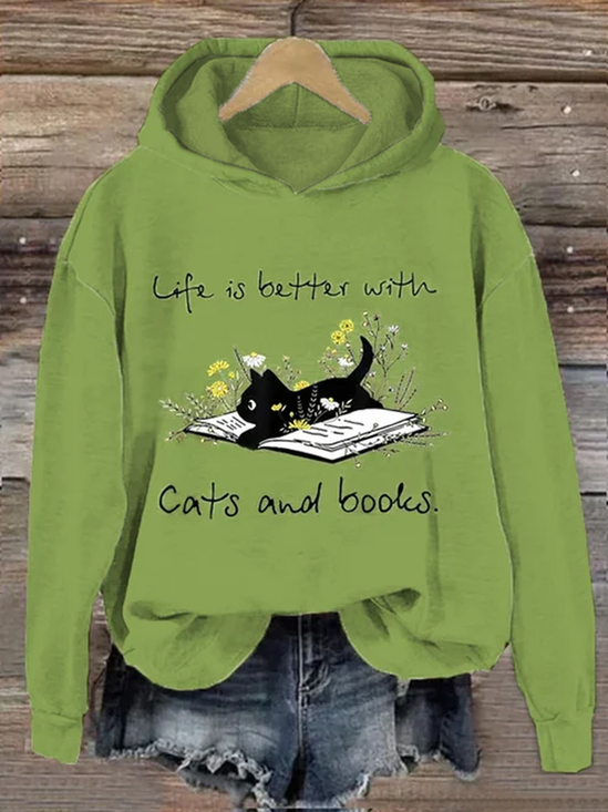 à Capuche Décontracté Printemps / Automne Chat Naturel Aucune élasticité Quotidien Mi-long Droit Régulier pour Femmes