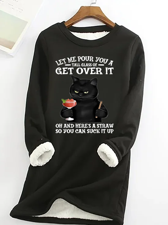 Sweat-shirts Décontracté Hiver Père Noël Micro-élasticité Quotidien Coupe Régulière Col Rond en Mélangé de Coton Droit pour Femmes