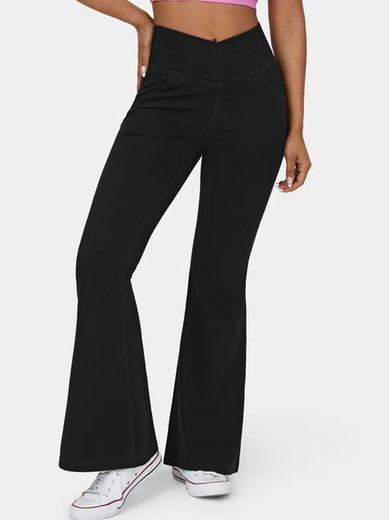 Jeans Femmes Décontracté Plain Printemps / Automne Naturel à Haute Élasticité Coupe Régulière Pantalon à pattes d'éléphant Toile de Jean Régulier