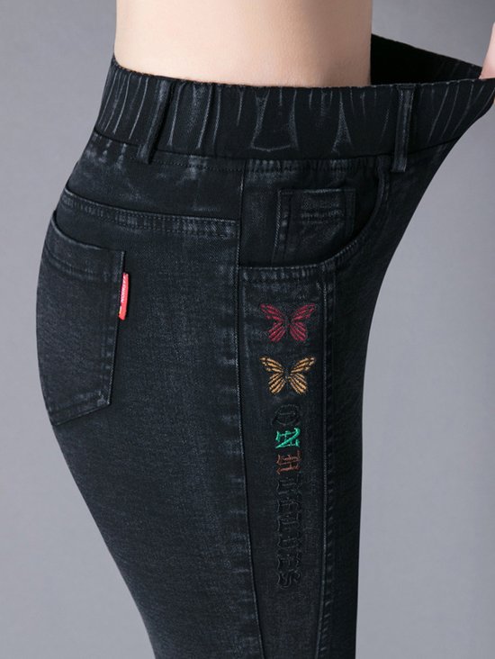 Jeans Femmes Décontracté Plain Printemps / Automne Naturel Aucune élasticité Quotidien Ample Long Droit