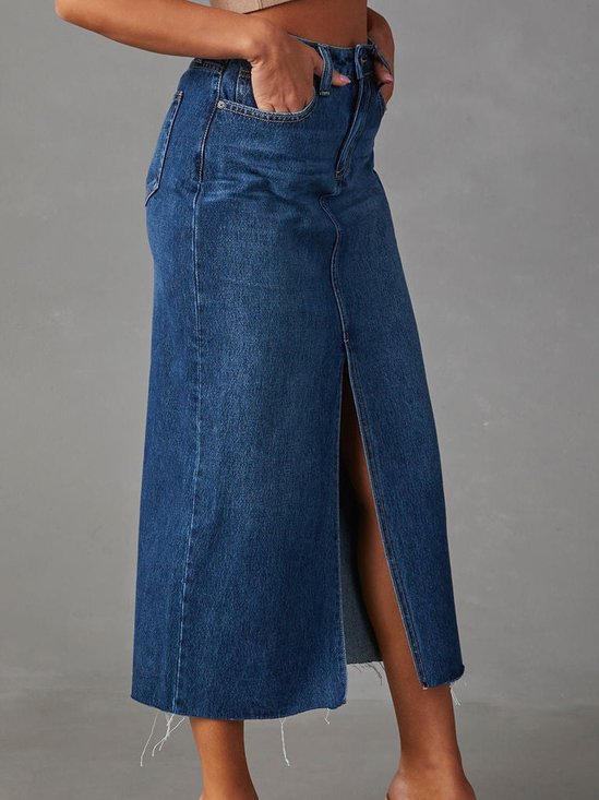 Jupes Décontracté Plain Printemps / Automne Naturel Aucune élasticité Quotidien Ample Maxi Trapèze pour Femmes