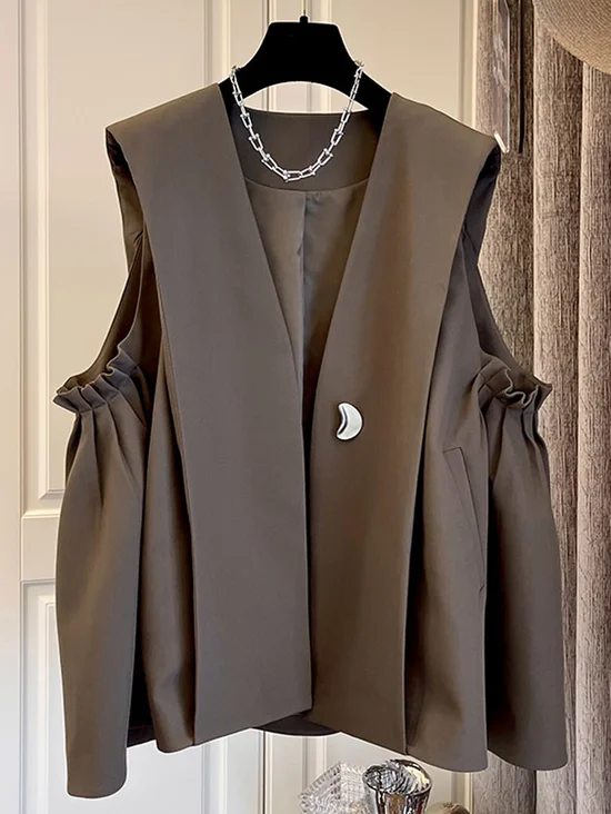 Sans Manches Régulier Plain Gilet pour Femmes