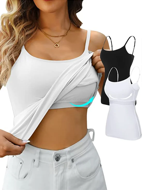 Camisole Femmes Décontracté Plain Été à Bretelles Quotidien Ample Régulier Gallus Droit