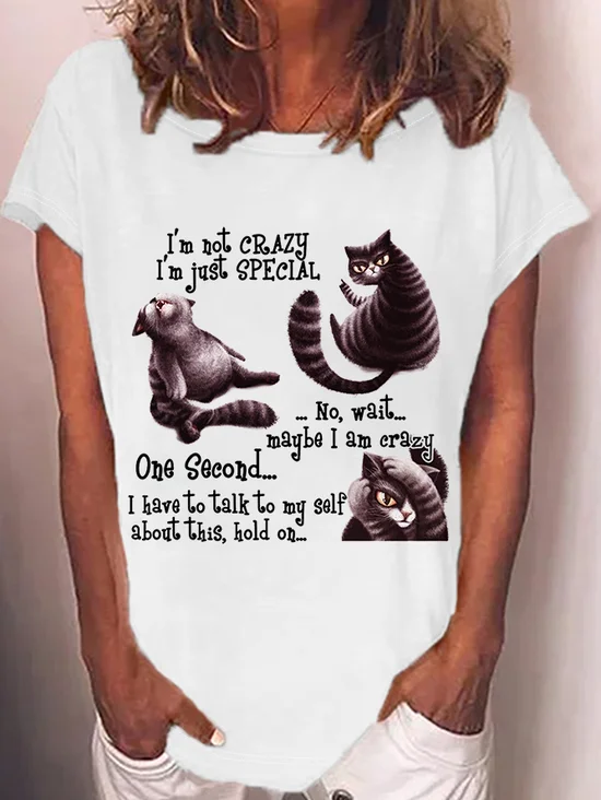 T-shirts Décontracté Été Lettres de texte Polyester Aucune élasticité Quotidien Manches Courtes Col Rond Régulier pour Femmes